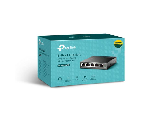 TP-LINK TL-SG105PE Easy Smart гигабитный 5‑портовый коммутатор с 4 портами PoE+